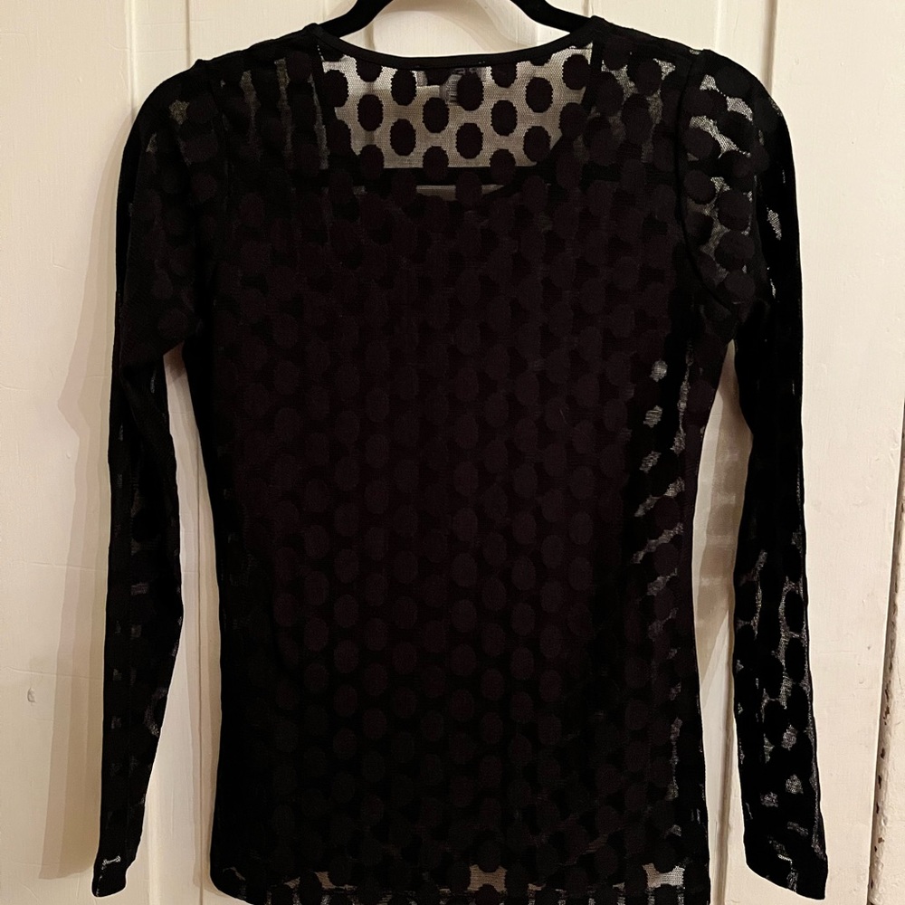 Reiss Sheer Long Sleeve Top, Size S - image 3